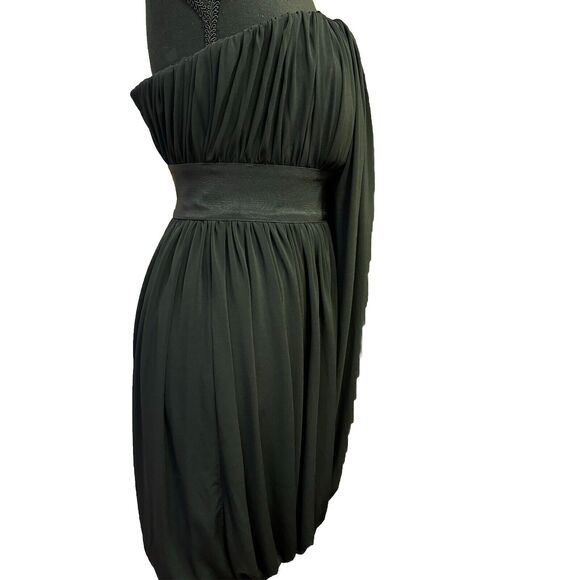 All Saints Dress 4 LBD Little Black Statement Dress Balloon Skirt Drape Front - Picture 4 of 7